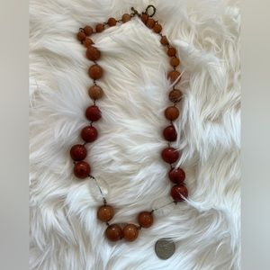 Vintage Brown Beads Necklace